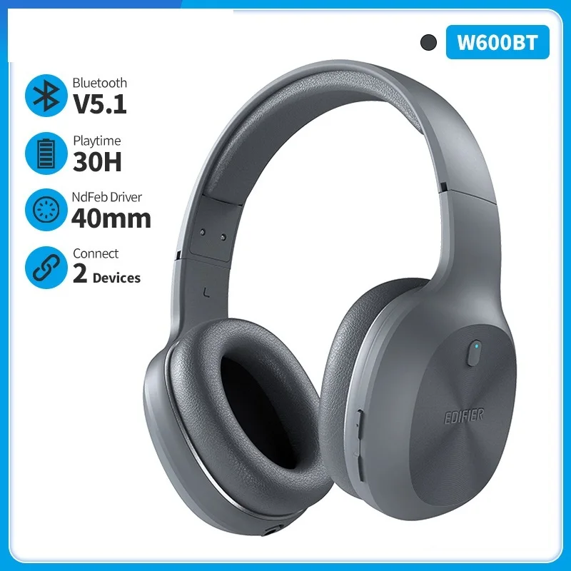 

Go W600BT Wireless Bluetooth Headphone Bluetooth 5.1 up to 30hrs Playback Time 40mm Drivers Hands-Free Headset Dual Connect