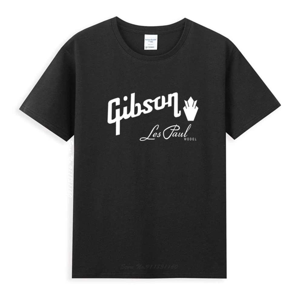 

Классическая Черная Мужская футболка Gibson Les Paul с логотипом гитары, Новинка лета, Мужская популярная модель с коротким рукавом