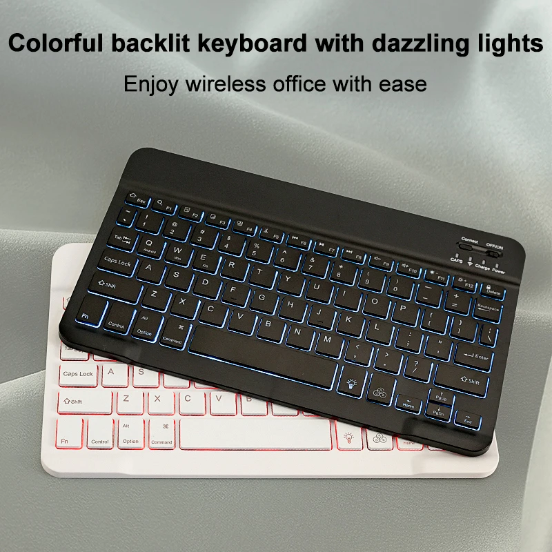 Portable Bluetooth-compatible 78-Key Keyboard for Tablet iPad PC Wireless Mouse Set Android Windows Gaming