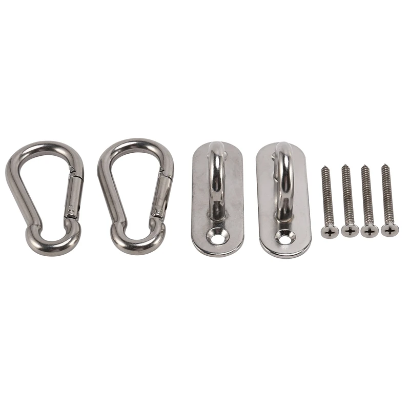 

Hammock Hooks Heavy Duty Yoga Hanging Kit Stainless Steel Pad Eyes Ceiling Hanger Snap Hook Carabiners