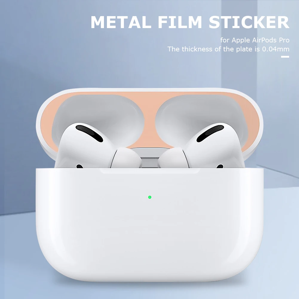 

High-quality Dust-proof Film Sticker Metal Ultra Thin Skin Protective Cover Earphone Accessories for AirPods Pro 60x30x1mm