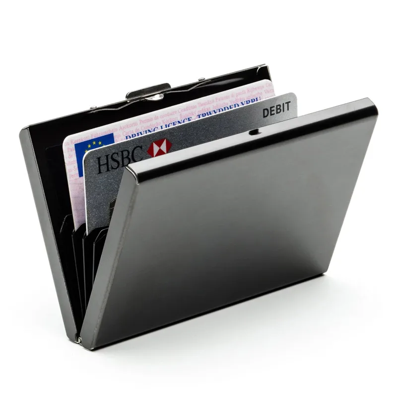 

Stainless Steel Wallets Men's Card Holder Credit Holder Automatic Clip Card Card Sets High Sets Wallet Business Qualitid Cash