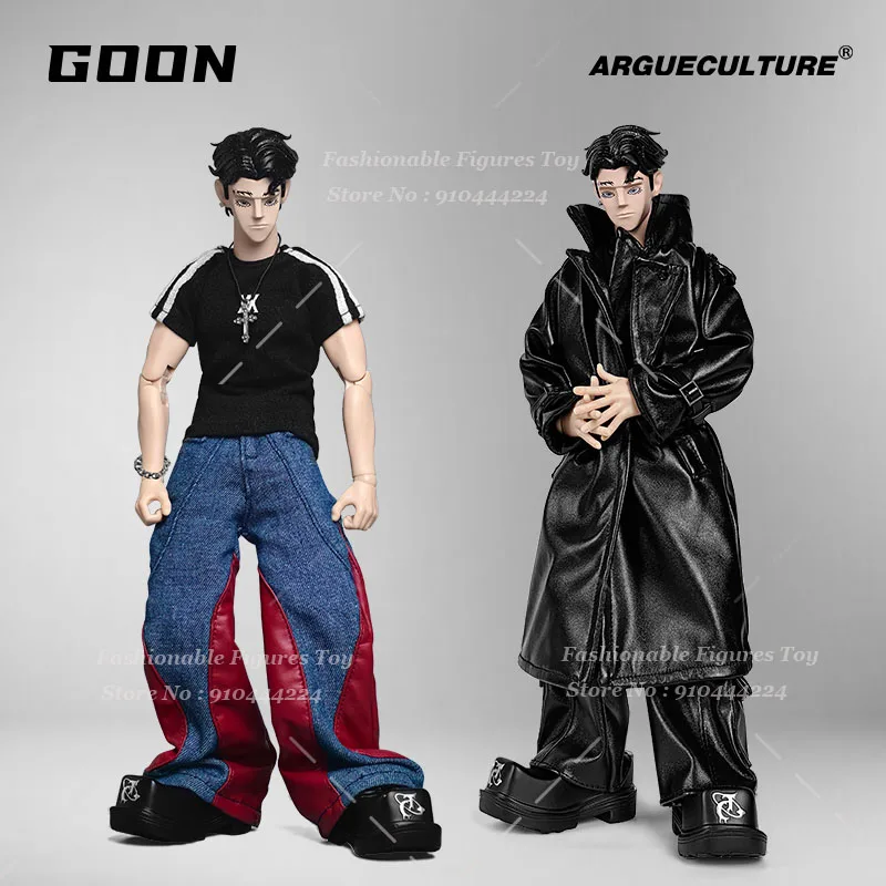 GOON 16 Мужская футболка солдата с заплатками, широкие джинсы, брюки, трендовая обувь на толстой подошве, одежда подходит для 12-дюймовой экшн-фигурки, модель (art.: 3920cb2007a94) - 3920cb2007a94