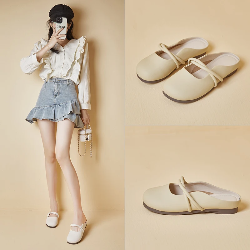 AIYUQI Half-slipper Women New 2023 Summer Wearing Mule Shoes Women Fashion Outering Slippers Women