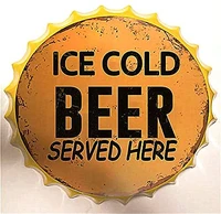 royal tin sign bottle cap metal tin sign ice cold beer served here diameter 13 8 inches round metal signs