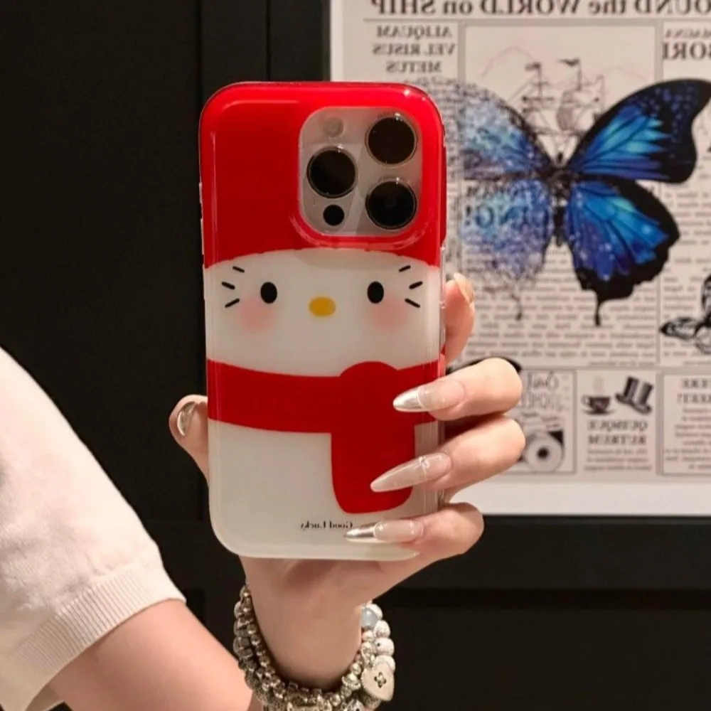 Чехол Sanrio Hello Kitty Bow Kawaii Holder для телефона IPhone 16 15 14 12 13 11 Pro Max XR XS MAX 7 8 PLUS MINI Y2K