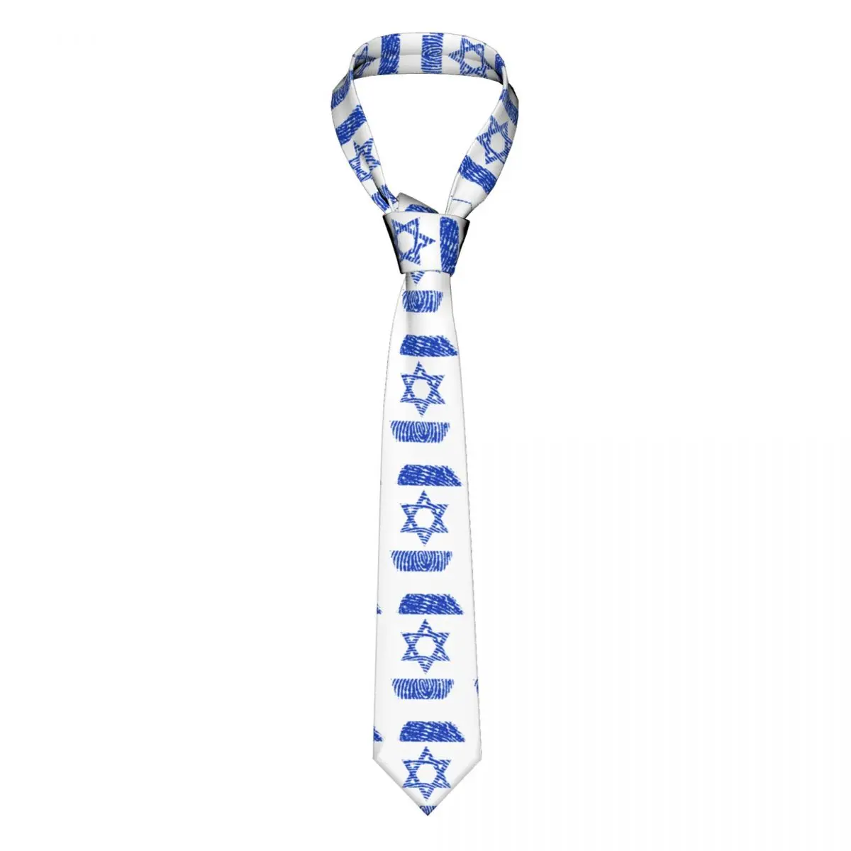 

Mens Tie Classic Skinny Israel Flag Finger Print Neckties Narrow Collar Slim Casual Tie Accessories Gift