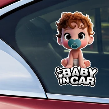 Jpct fashion adhesive boy baby in Car Decal for automobile, bumper, window waterproof sticker height is 15cm 1