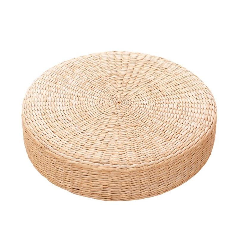 

Top!-45Cm Yoga Mats Round Pouf Tatami Floor Pillow Seat Cushion Straw Meditation Thickening Soft Yoga Equipment