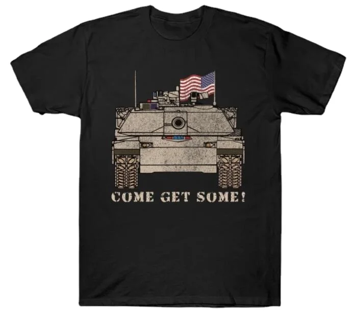 

M1 Abrams Tank Patriotic Flag Gift Come Get Some! Men T-Shirt