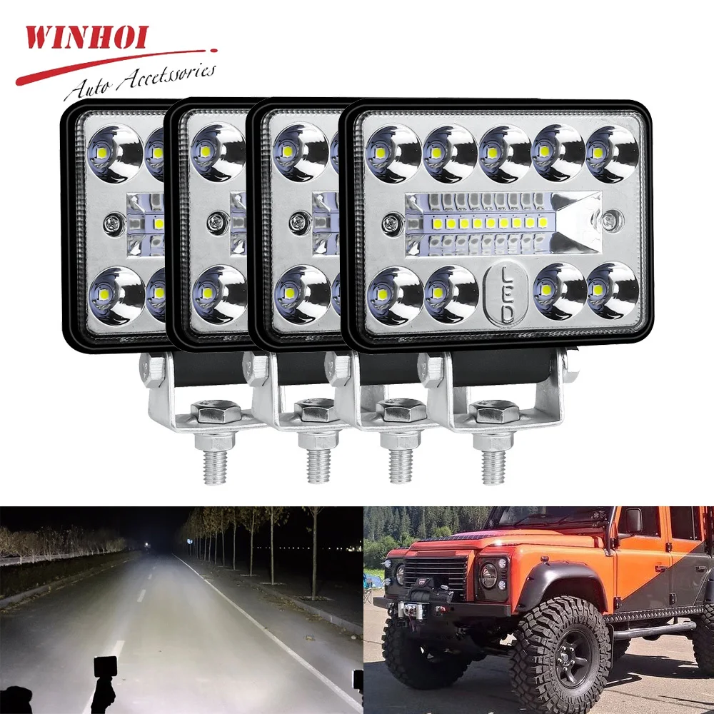 

54W Led Lightbar Off Road 12V Car Headlight Bright Additional Spotlights for 4x4 Atv Auto Pickup Truck Farm Tractor Work Light