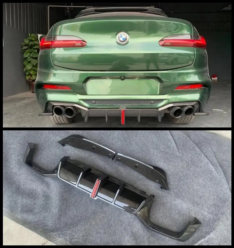 

Real Carbon Fiber Rear Bumper Side Spoilers Lip Trunk Diffuser For BMW X4M F98 2019 2020 2021 2022 2023