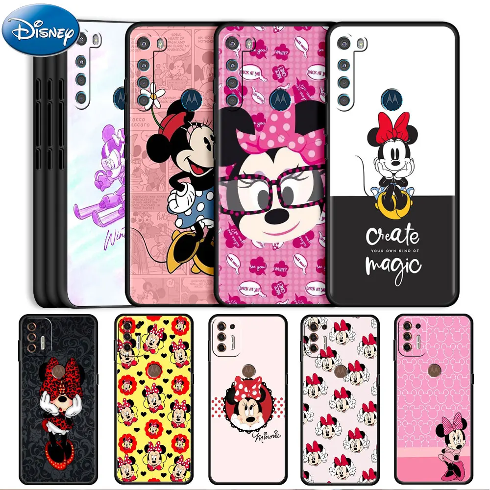 

Disney Minnie Mouse Case For Motorola Moto G30 G50 G60 G8 G9 Power One Fusion Plus E6s Soft Phone Coque Fitted Matte Capa