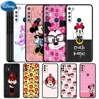 disney minnie mouse case for motorola moto g30 g50 g60 g8 g9 power one fusion plus e6s soft phone coque fitted matte capa