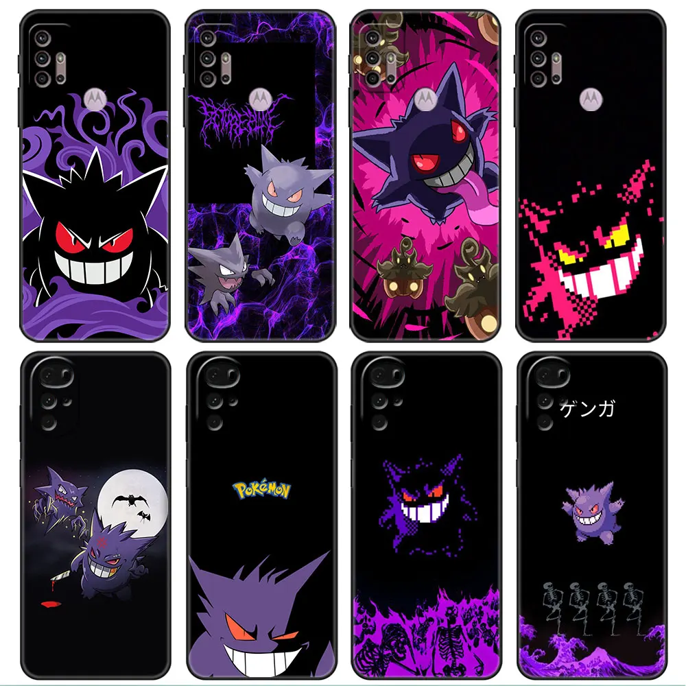 

Cute Pokemon Gengar Case For Motorola G30 G60 Edge 20 G9 G22 G8 Power G31 G500 G50 30 Pro Black Soft Phone Capas