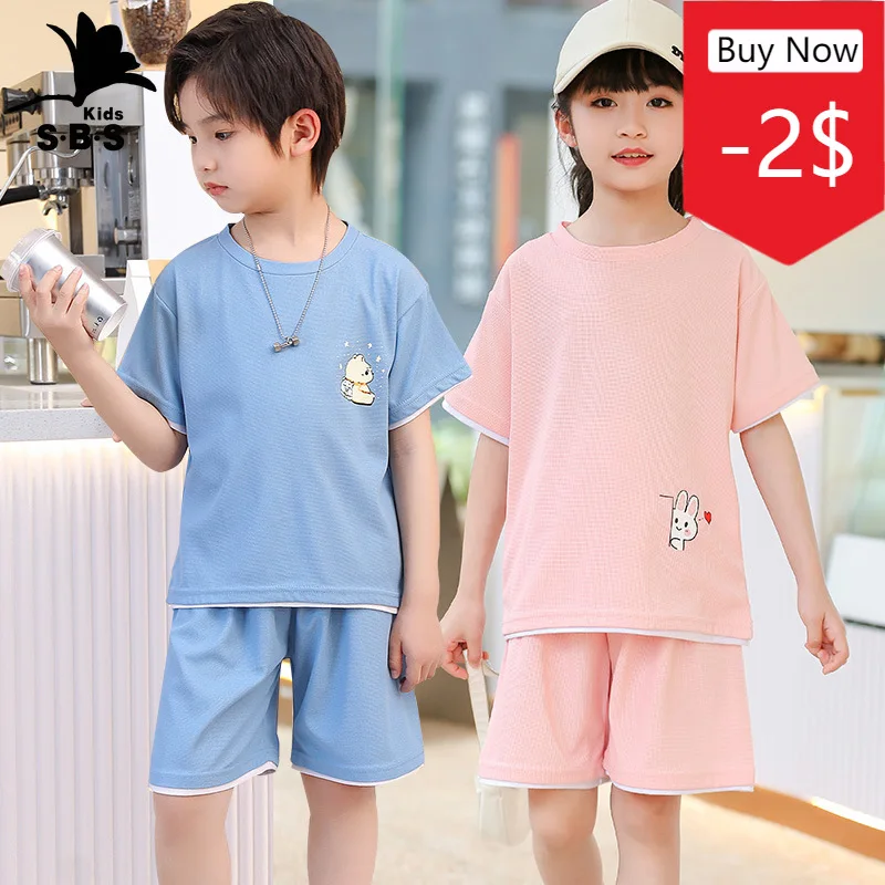 

Children's short sleeve T-shirt suit 2023 new 2-piece suit for boys and girls in summer.