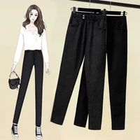 elastic waist black spring autumn winter 2022 korean fashion womens cargo baggy pants harajuku female clothing high waisted