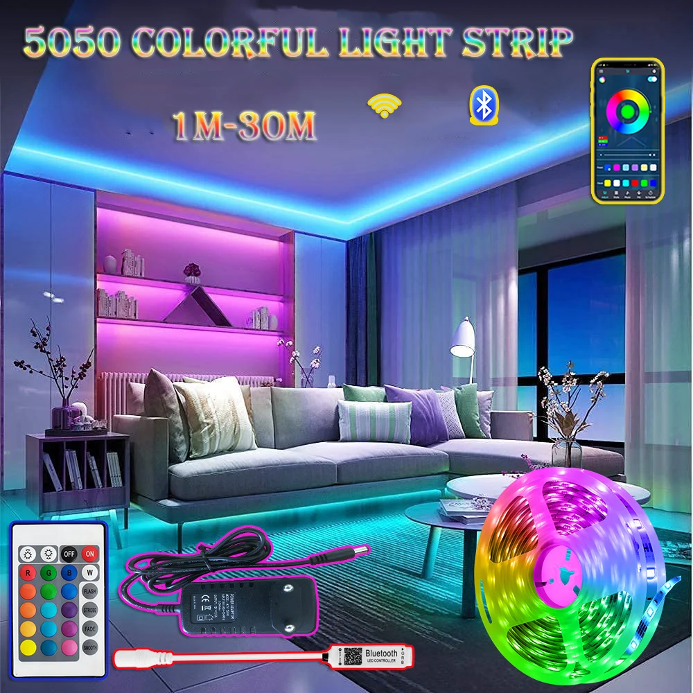 

Rgb Lights 5050/2835 Led Strip Lighting for a Bedroom 5V Music 12V Light Curtain Waterproof Rgbw Festoon Backlight Tv Controller