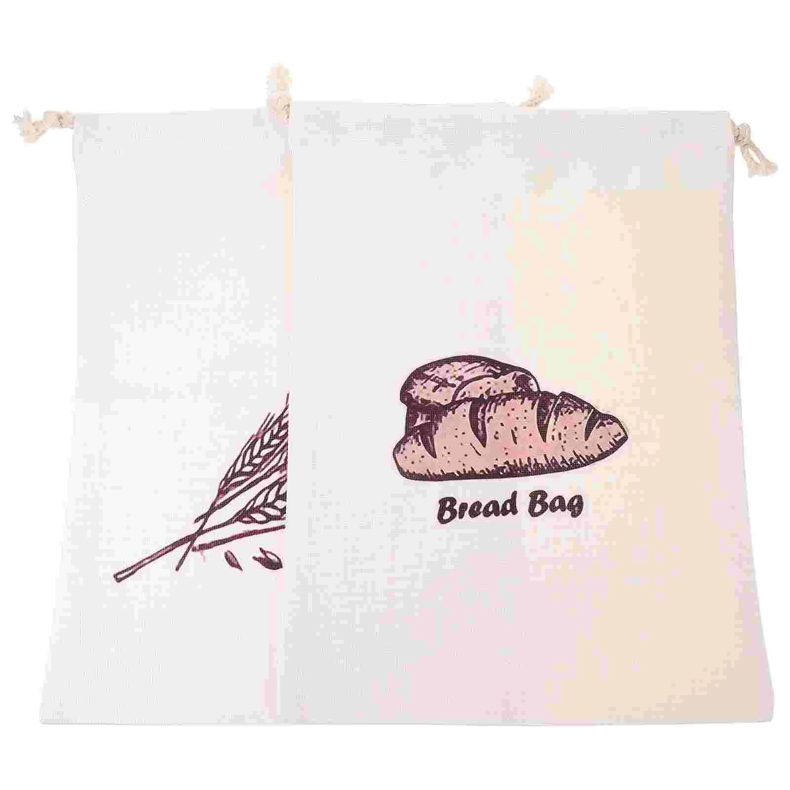 

2pcs Linen Bread Bags Homemade Bread Containers Reusable Bread Storage Pouches