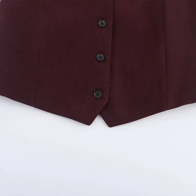 Женский однотонный жилет без рукавов с V-образным вырезом