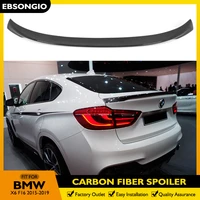 high quality real carbon fiber rear spoiler trunk boot lip wings for bmw x6 f16 black rear spoiler 2015 2016 2017 2018 2019