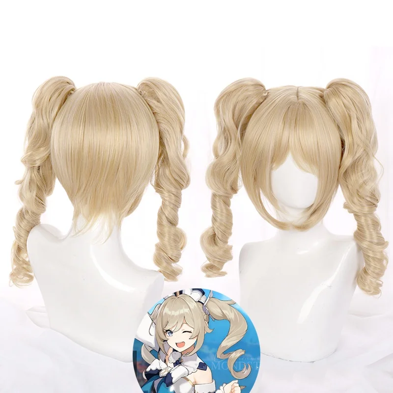 

Game Genshin Impact Barbara Cosplay 75cm Christmas Blond Golden Wig Cosplay Anime Wigs Heat Resistant Synthetic Wigs Halloween