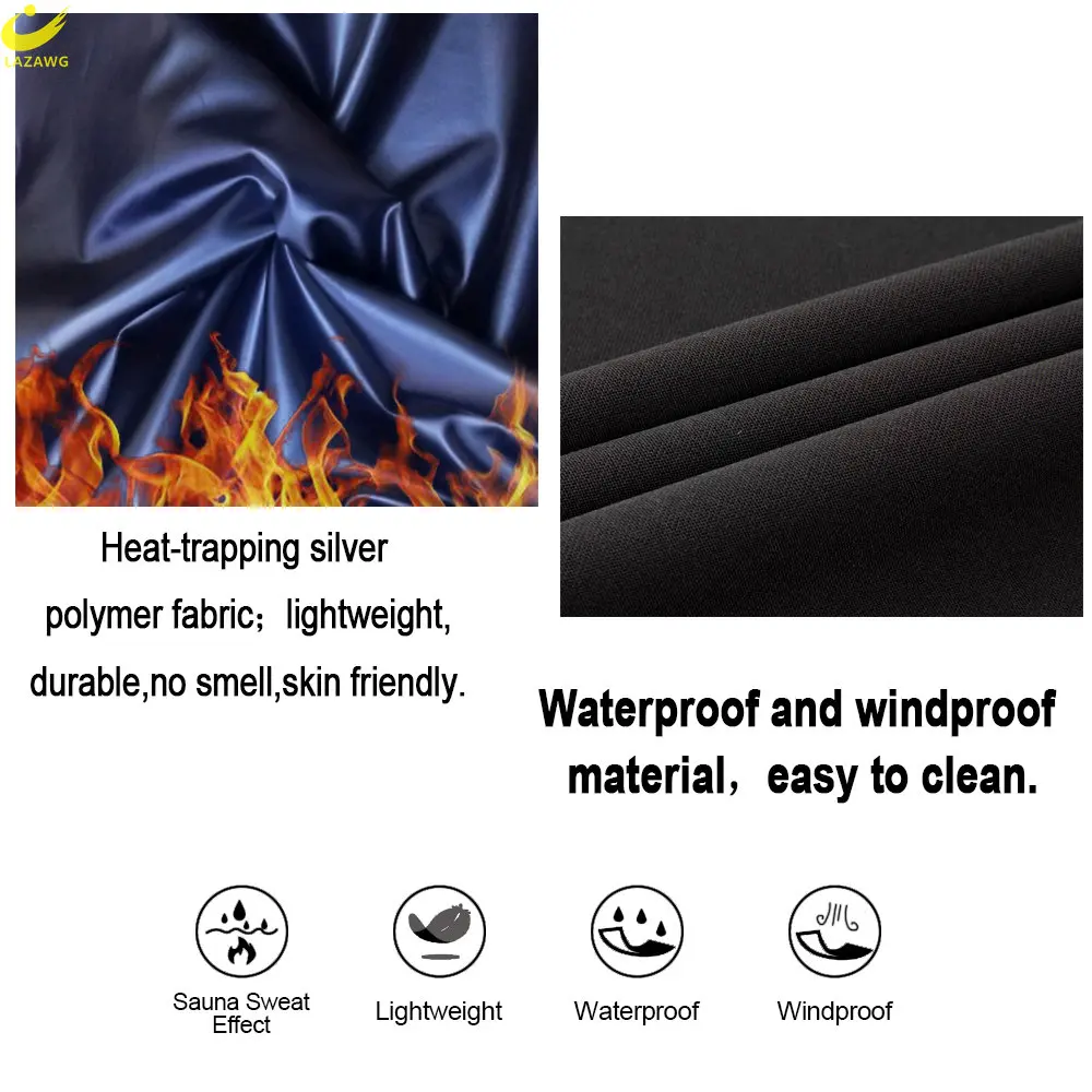 LAZAWG Sauna Leggings for Men Sweat Trousers Weight Loss Pants Workout Slimming Low Waisted Body Shaper Sport Gym Fat Burner