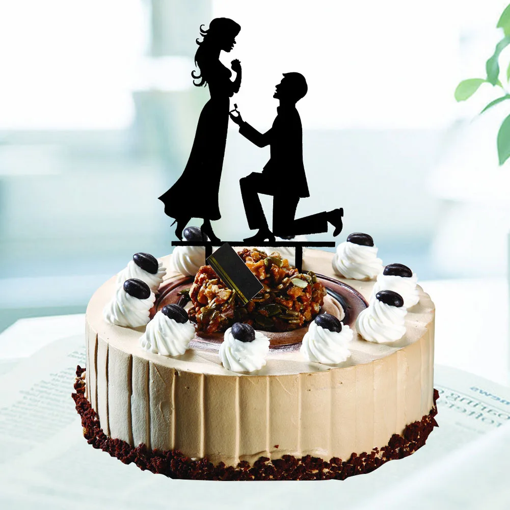 

Valentine's Day Cake Insert Card Black Cake Decorations Birthday Cake Topper Baking Dessert Flag Cake Plugins Festival Supplies