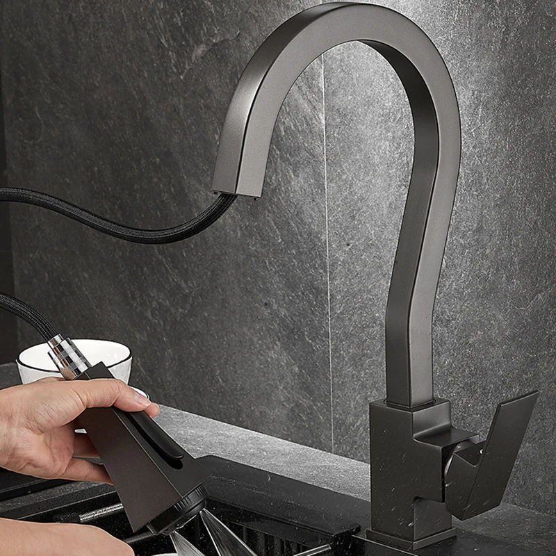 

Кухонный смеситель с распылителем, латунный выдвижной кран для раковины и питьевой воды, для ванной комнаты, YQ50LT