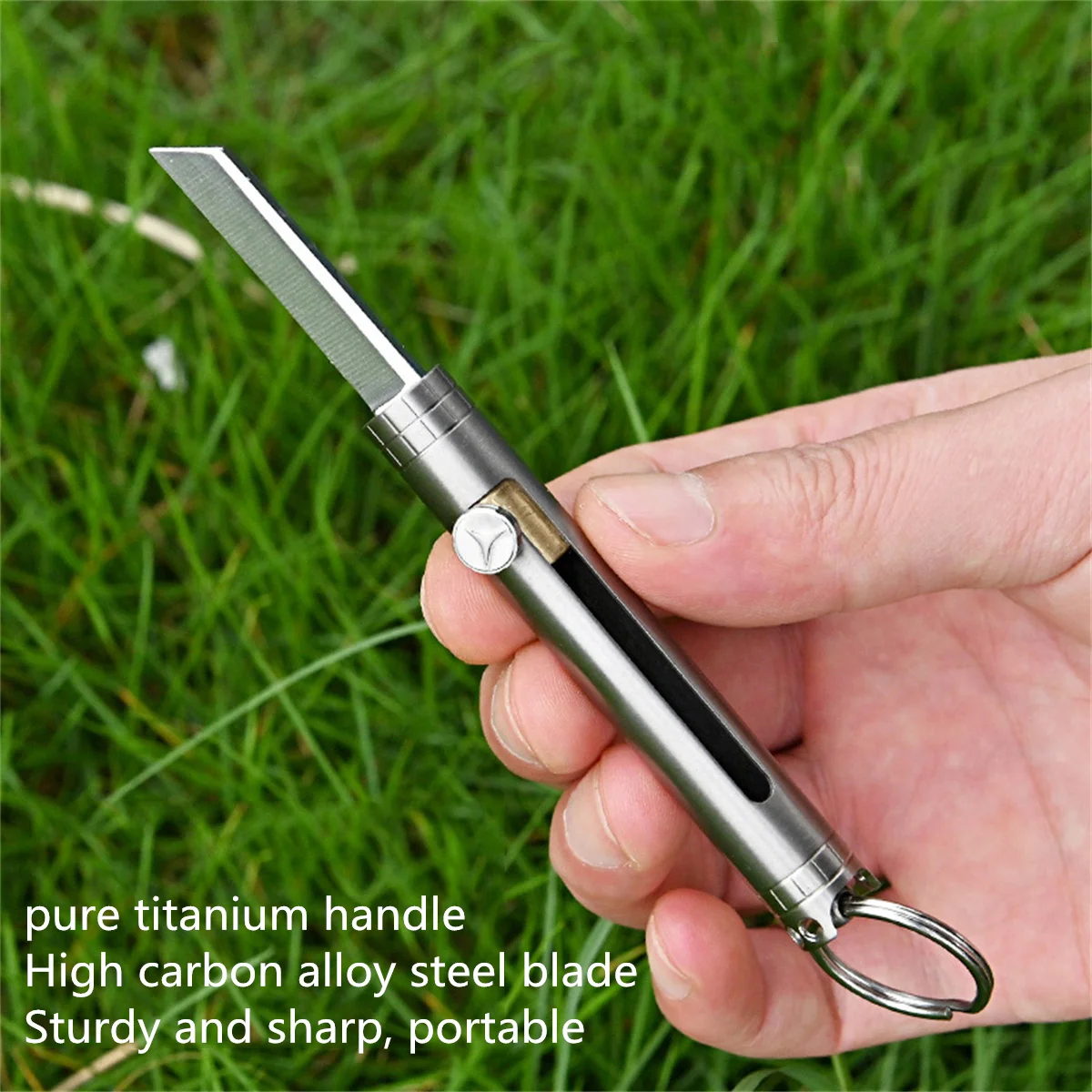 

Pure Titanium Mini Bolt Keychain Knife High Hardness Sharp Self-Defense Knife Fruit Knife Portable Demolition Express Knife EDC