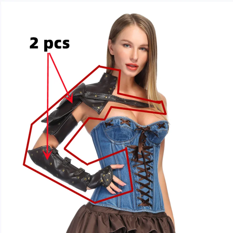 Унисекс готика стимпанк PU на одно плечо комплект ремней руку регулируемые