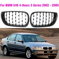 Front Center Bright Black Wide Kidney Hood Diamond Kidney Grille Grill For BMW E46 Saloon 4 Doors 3 Series 2002 2003 2004 2005