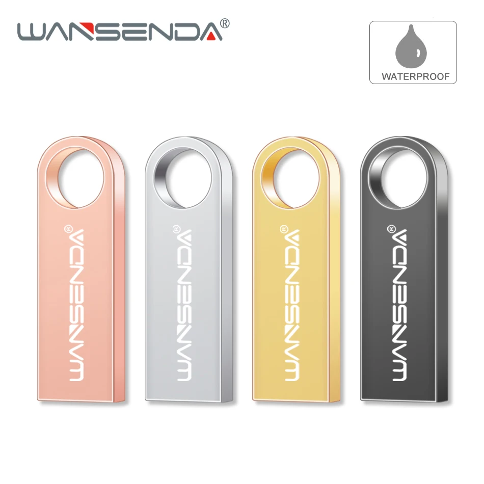

WANSENDA водонепроницаемый USB флеш-накопитель, 8 ГБ, 16 ГБ, 32 ГБ, 64 ГБ, 128 ГБ