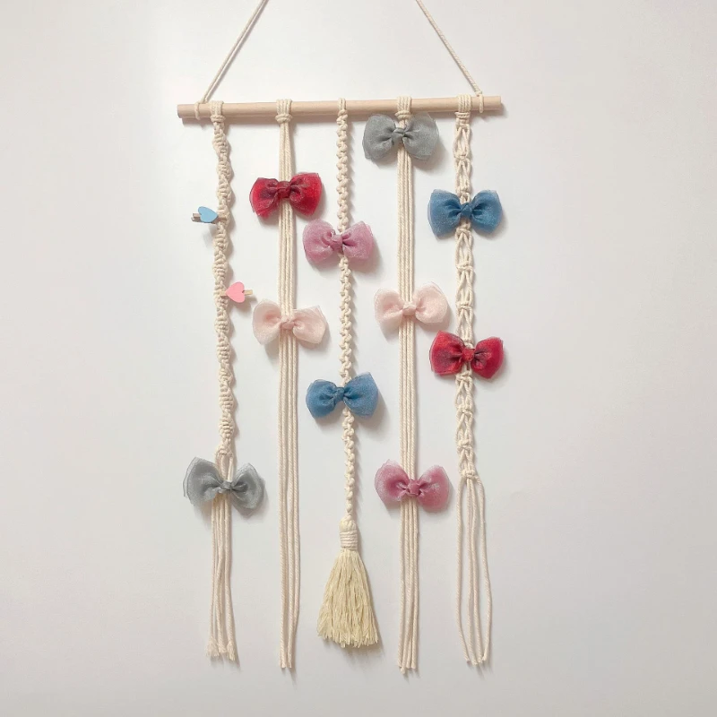 Children's Hairpin Headwear Organizer Wall Mounted Girl Princess Hairpin Jewelry Wood Handmade Storage Pendant Ins Style