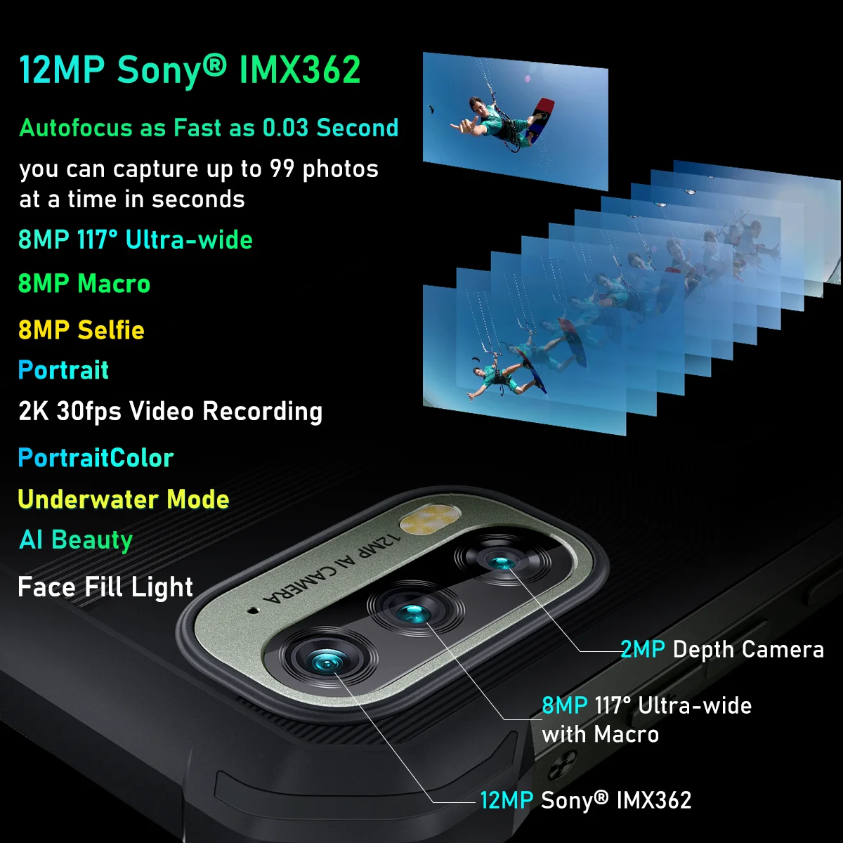 Global Version Cell Phone BV7100 Rugged Phone Blackview 13000mAh 6GB 128GB Andriod 12 Mobile Phone 6.58'' Waterproof Octa Core