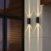 narrow wall lamp led aluminum outdoor for home living room wall decor hotel external double head beam of light wall sconce
