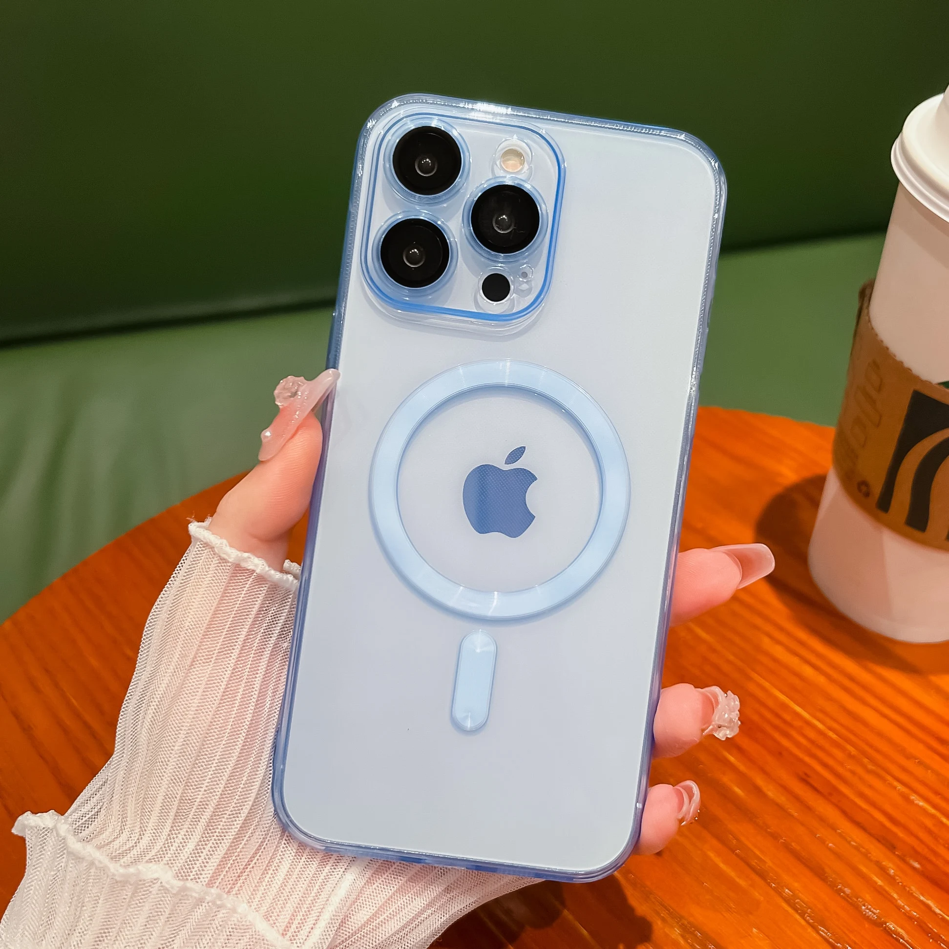 Магнитный чехол Ottwn с беспроводной зарядкой для iPhone 11 12 13 14 Pro Max 14 Plus, Прозрачный мягкий силиконовый чехол-накладка Magsafe