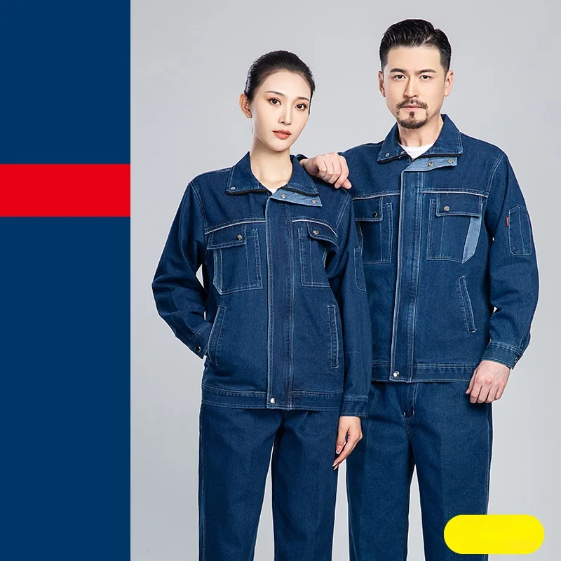 Denim Welding Suit Durable Thick working Coveralls Electronic Factory Workshop Uniforms Porter Miner Work Clothing Plus size 4XL