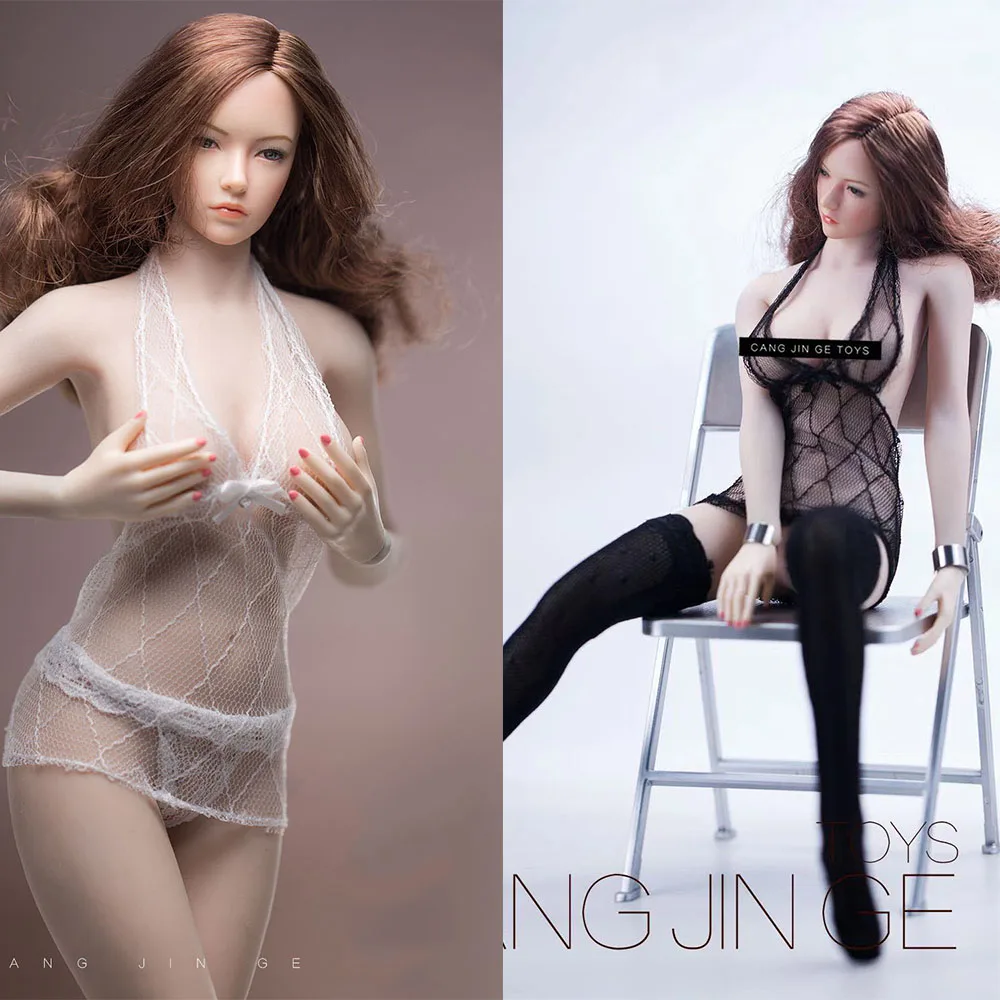 

1/6 Scale Female Soldier Clothes PH UD JO LD Black and White Lace Dress For 12 Inch Action FIigure Body