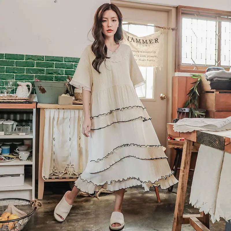 Элегантные ночные рубашки принцессы Женские Длинные повседневные удобные для