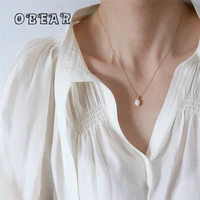 stainless steel plated 18k gold irregular natural freshwater pearl pendant necklace women elegant charm gift jewelry
