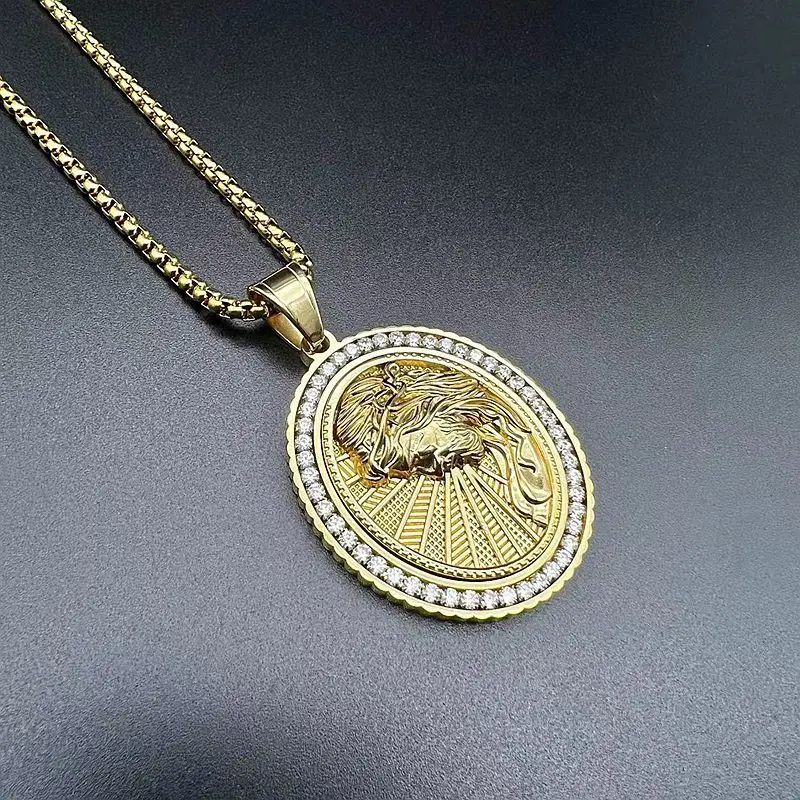 

Stainless steel - Cross - Religious Hip Hop pendant Necklace