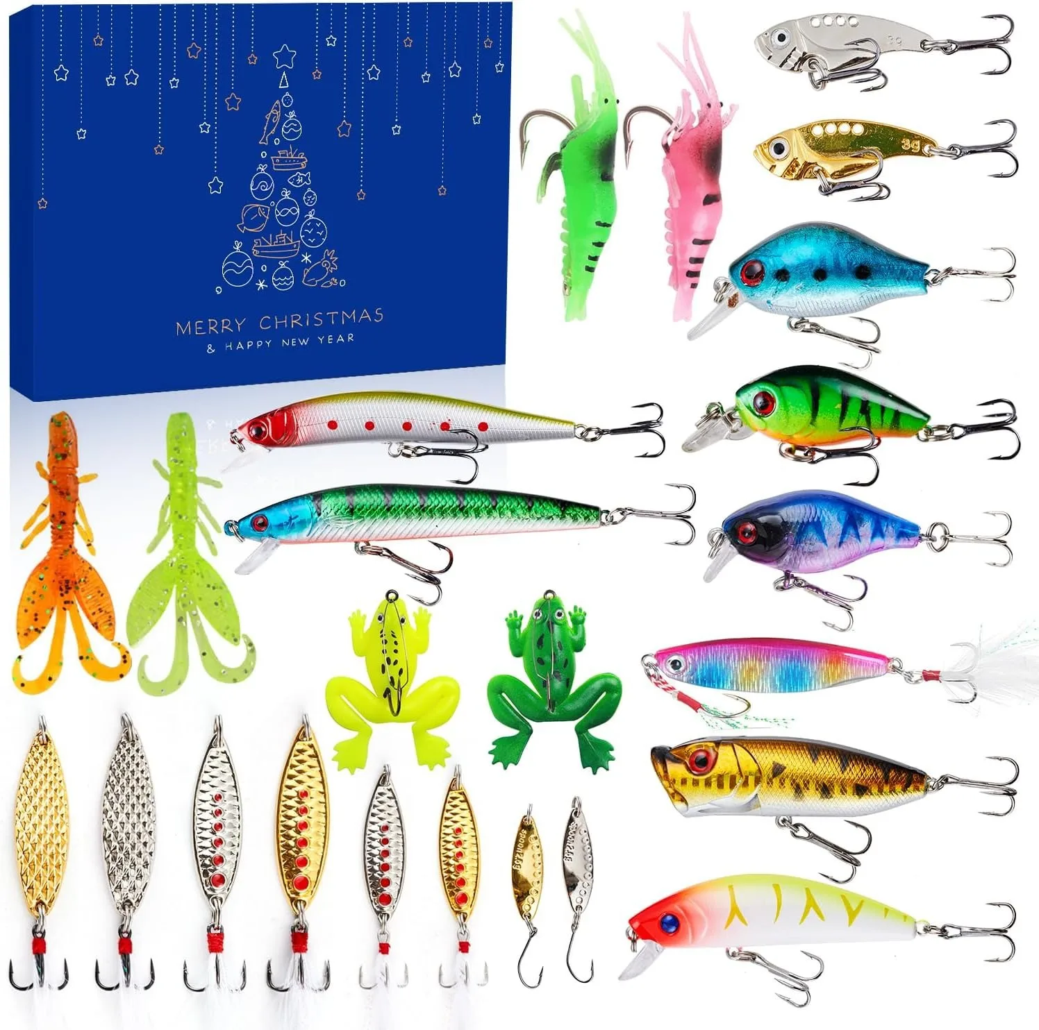 

Креативное рыболовное снаряжение, праздничный подарок, приманка для рыбы, сюрприз для энтузиастов, Набор рождественских рыболовных приманок, имитация рыбы, пластиковый рыболовный инструмент