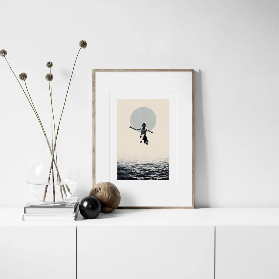 Абстрактная погружение плавание волны настенная Картина на холсте винтажные