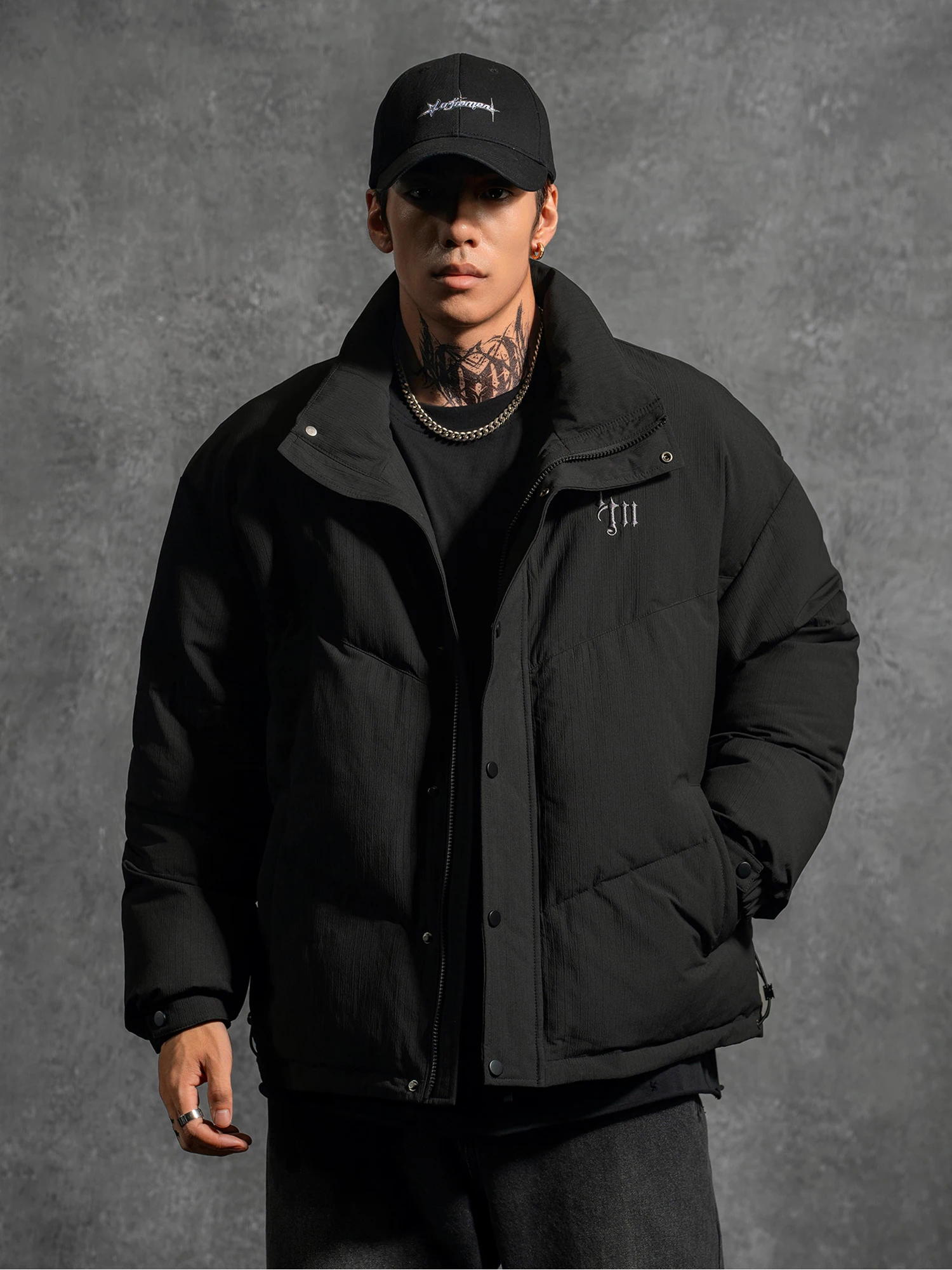 Свободная мужская куртка большого размера с теплым воротником повседневная