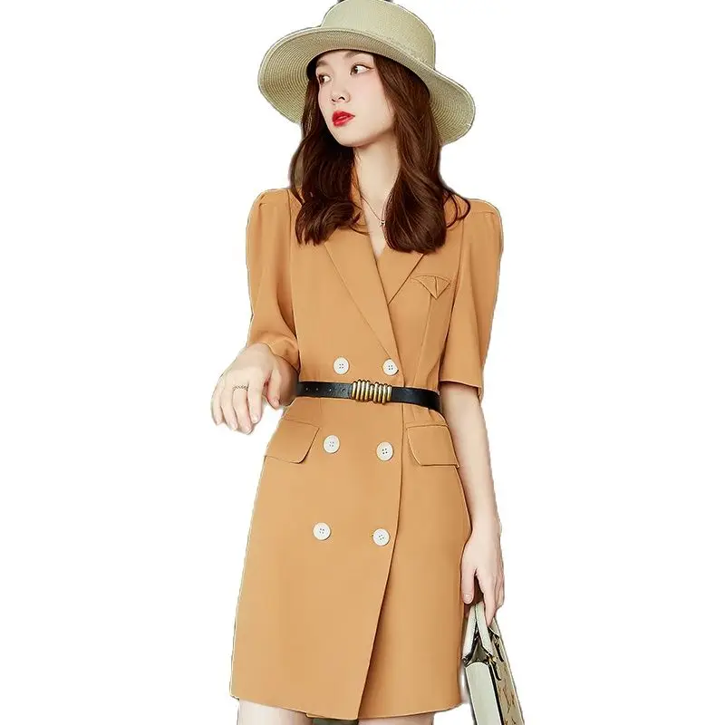 

Элегантные повседневные летние женские платья Lenshin, дышащее модное мягкое официальное офисное женское платье без пояса