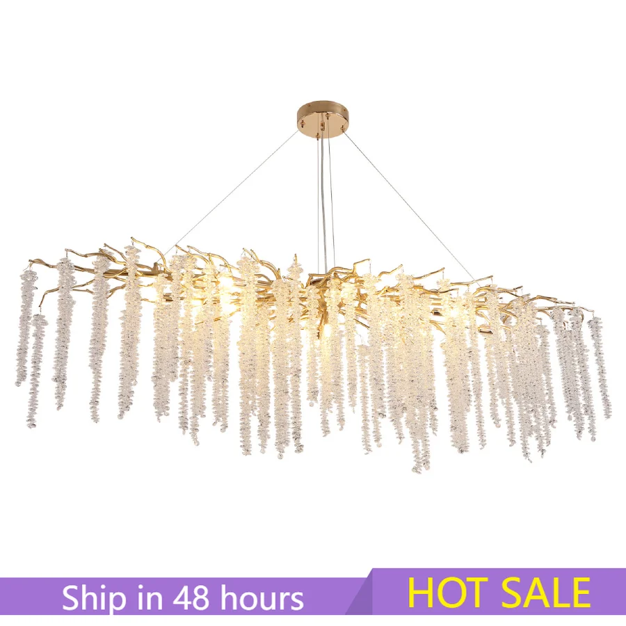 

Modern Willow Branch Chandelier Crystal Living Room Hall Restaurant Parlor Home Decor Luxury Crystal Ceiling Chandelier Lighting