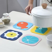 heat resistant mat home coaster kitchen silicone placemat kawaii waterproof oil proof tea cup dining table cushion animal design