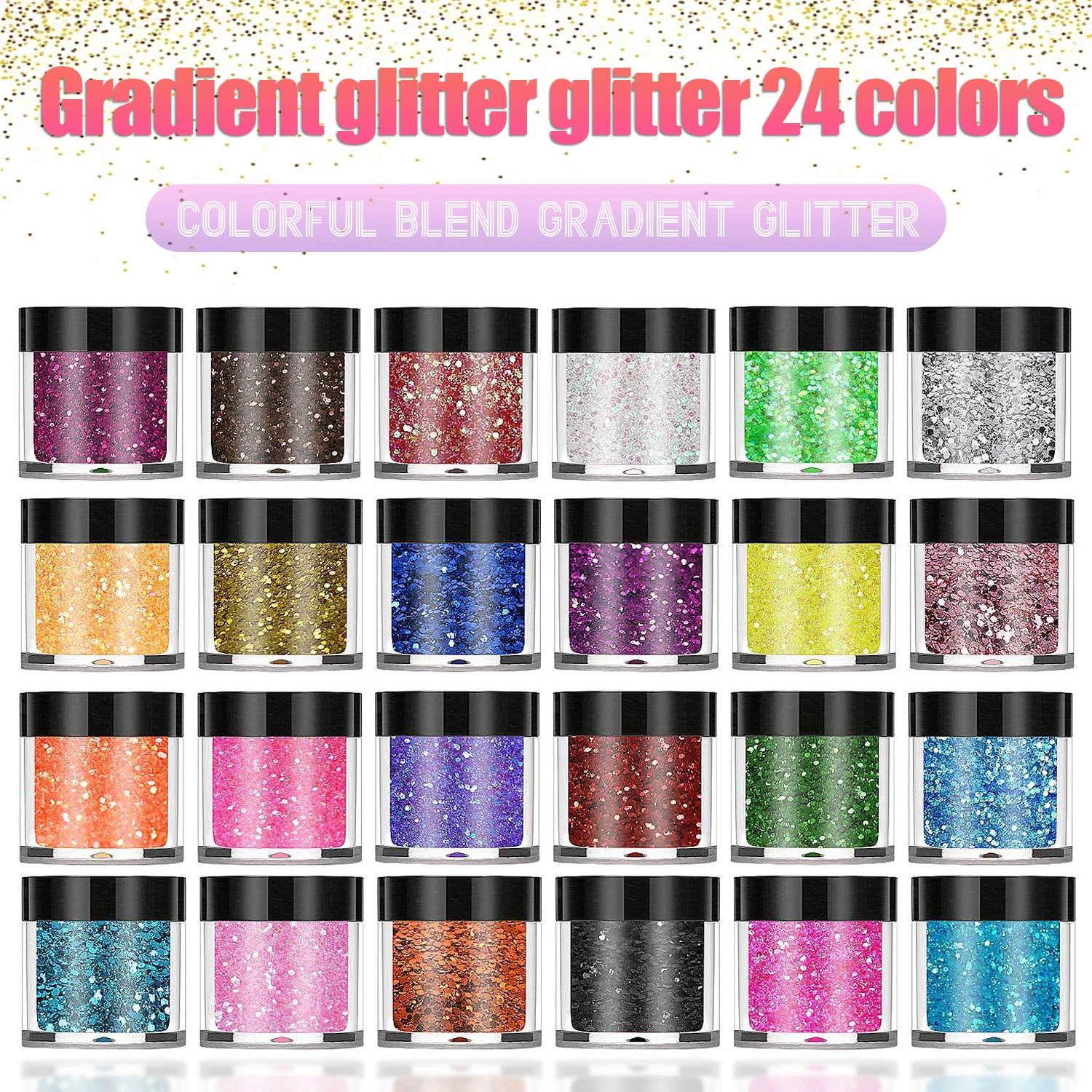 

Gradient glitter glitter 24 color DIY fillers nail Beauty makeup material Uv Resin Filling Assorted for Resin Mold