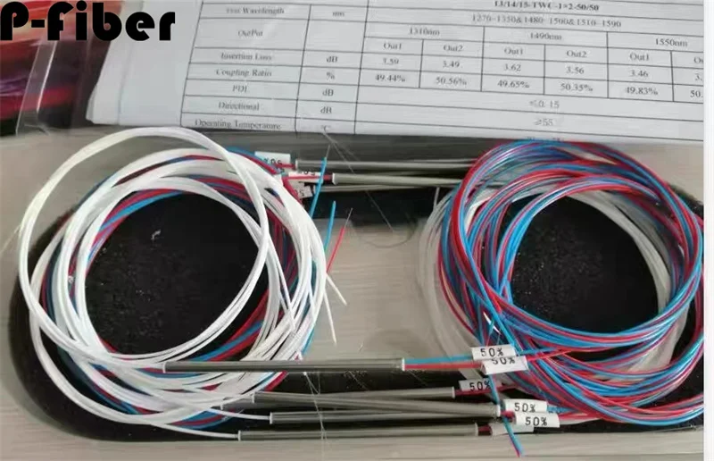 20 шт 1x2 MINI FBT Волоконно-оптический сплиттер стальная трубка без разъема 95:5 90:10 50:50
